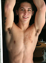 Cute muscled jock Ray naked by Frat Men