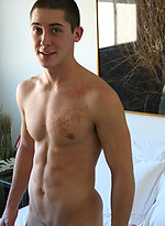 Cute muscled jock Ray naked by Frat Men