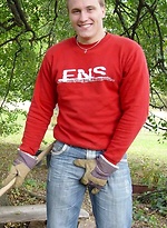 Blond stud posing naked outdoors by Czech Boys