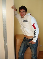 Brunette twink jerking off dick by Czech Boys