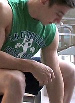 Parker jerking off dick by Frat Men