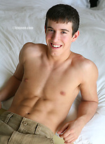 Cute muscle twink Michael plays with cock by Frat Men