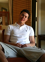 Muscled college twink Davis by Frat Men
