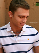 Nice looking twink posing naked and shows his stuff by Frat Men