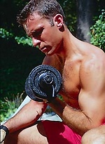 Dude working out outdoors by Frat Men