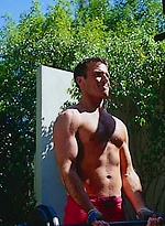 Dude working out outdoors by Frat Men