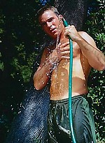 Dude working out outdoors by Frat Men