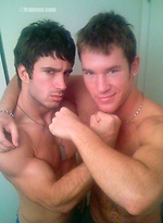 Nice collge dude posing by Frat Men