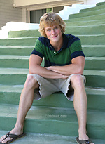Blond jock posing naked by Frat Men