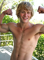 Blond jock posing naked by Frat Men