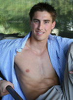 Sexy college stud Andrew jacking off by Frat Men