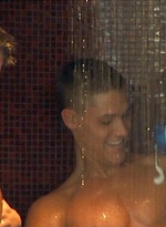Muscle studs in a gay gang bang action by BelAmi Online