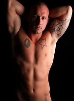 Tattooed muscled stud jacking off his fat boner by ChaosMen