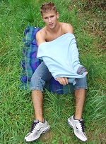 Cute blond jock jerking off outdoors by Czech Boys