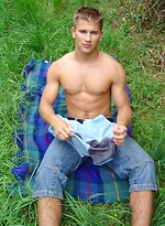 Cute blond jock jerking off outdoors by Czech Boys