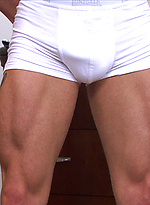 Muscular straight pup Lance rips off his clothes by English Lads