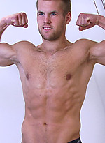 Muscle stud jacking off by English Lads