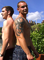 Muscle guys playing outdoors by English Lads