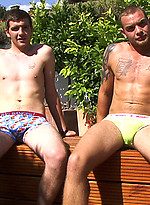 Muscle guys playing outdoors by English Lads
