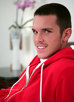 Athletic straight hunk Jay - jacking off and first time playing with toy by English Lads