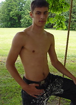 Brunette twink outdoors by Czech Boys