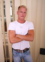 Blond european stud jerking off dick by Czech Boys