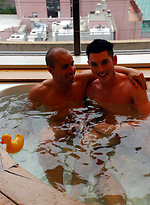 Marco and Clint having sex on a bed by Bentley Race
