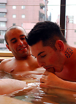 Marco and Clint having sex on a bed by Bentley Race
