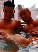 Marco and Clint having sex on a bed by Bentley Race