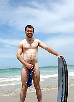 Hot australian hunk Josh on a beach by Bentley Race