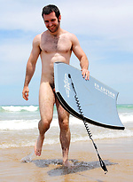 Hot australian hunk Josh on a beach by Bentley Race