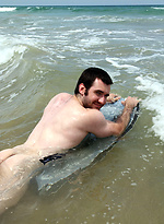 Hot australian hunk Josh on a beach by Bentley Race