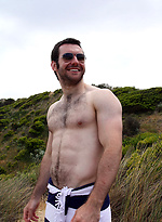 Hot australian hunk Josh on a beach by Bentley Race