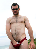 Hot australian hunk Josh on a beach by Bentley Race