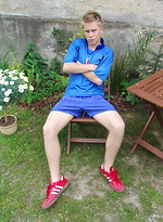 Blond twink boy jerking off dick by Czech Boys