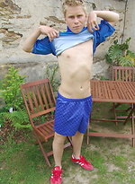 Blond twink boy jerking off dick by Czech Boys