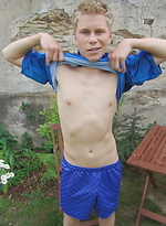 Blond twink boy jerking off dick by Czech Boys