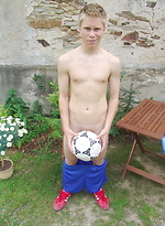 Blond twink boy jerking off dick by Czech Boys