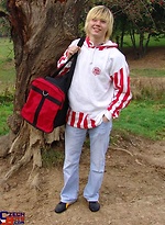 Blond twink jerking off outdoors by Czech Boys