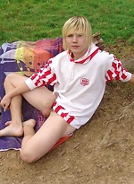 Blond twink jerking off outdoors by Czech Boys