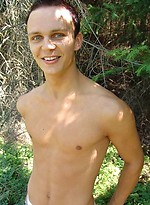 Cute gay twink naked in a wood by Czech Boys