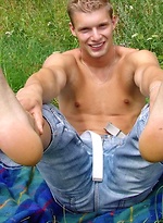 Blond european twink outdoors by Czech Boys