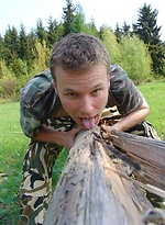 Smooth straight twink outdoors by Czech Boys