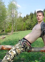 Smooth straight twink outdoors by Czech Boys