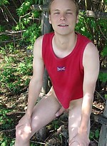 Straight guy jerking off outdoors by Czech Boys