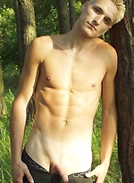 Blond twink boy posing outdoors by Czech Boys