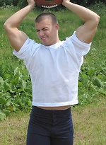 Muscle man outdoors by Czech Boys