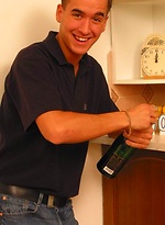 Cute lad drinks champagne and jerking off by Czech Boys