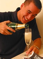 Cute lad drinks champagne and jerking off by Czech Boys