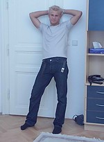 Blond euro twink shows uncut cock by Czech Boys
